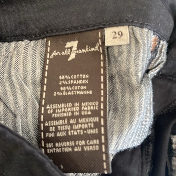 7 of all mankind. Pleather wash black stretchy skinny jeans. Size 29 - Picture 4 of 6